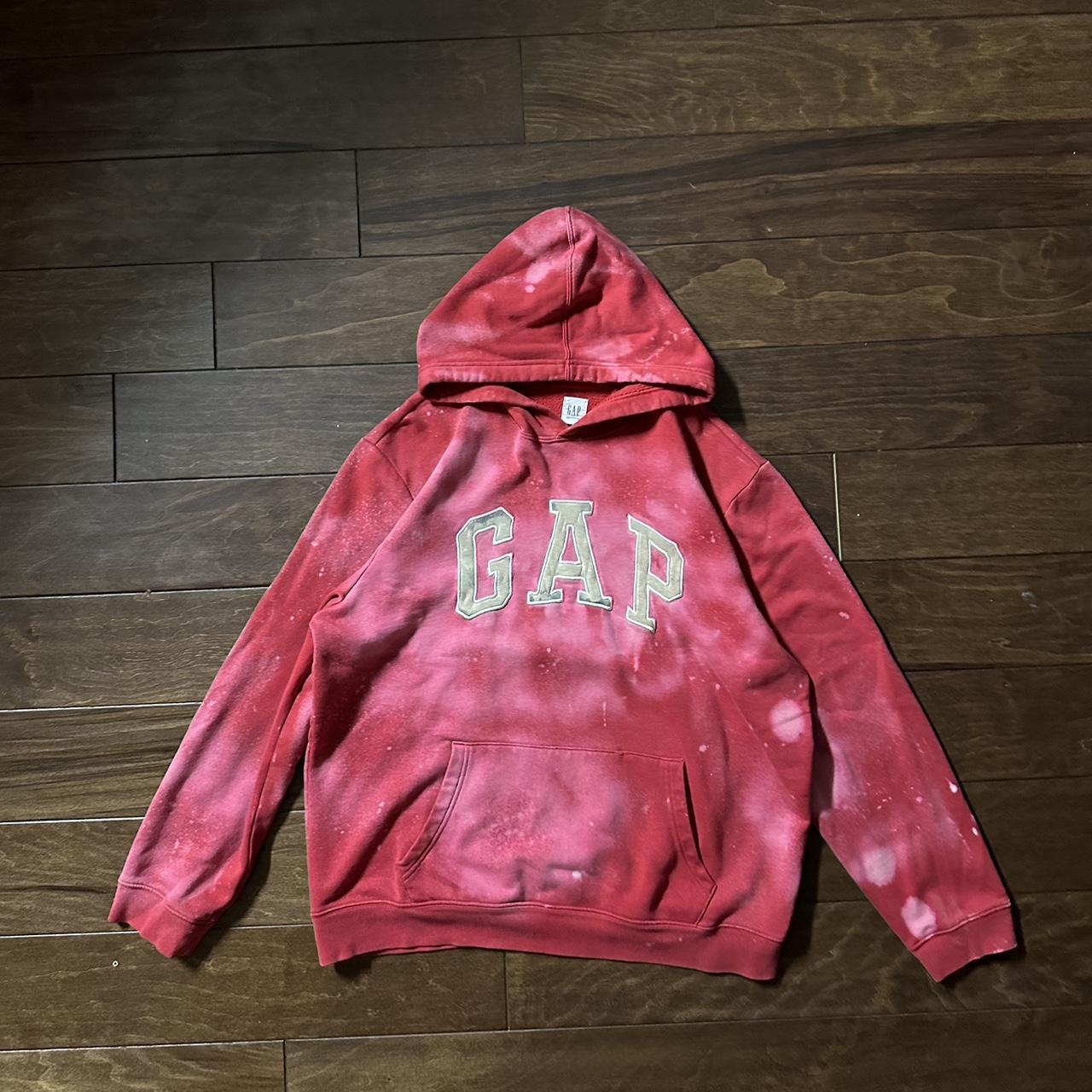 Vintage Bleach Dyed GAP Hoodie Bleach Dyed Depop