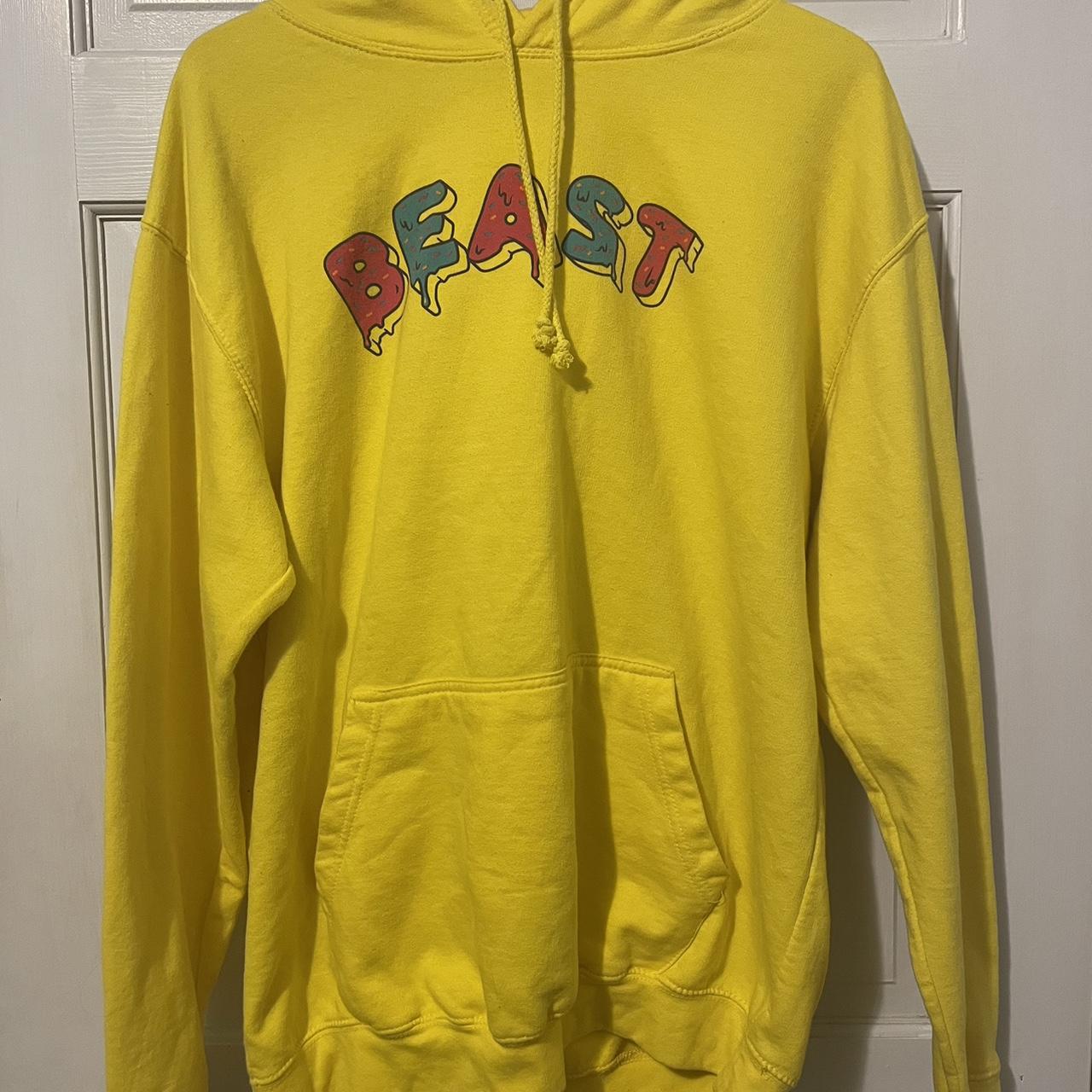 Yellow mr store beast hoodie