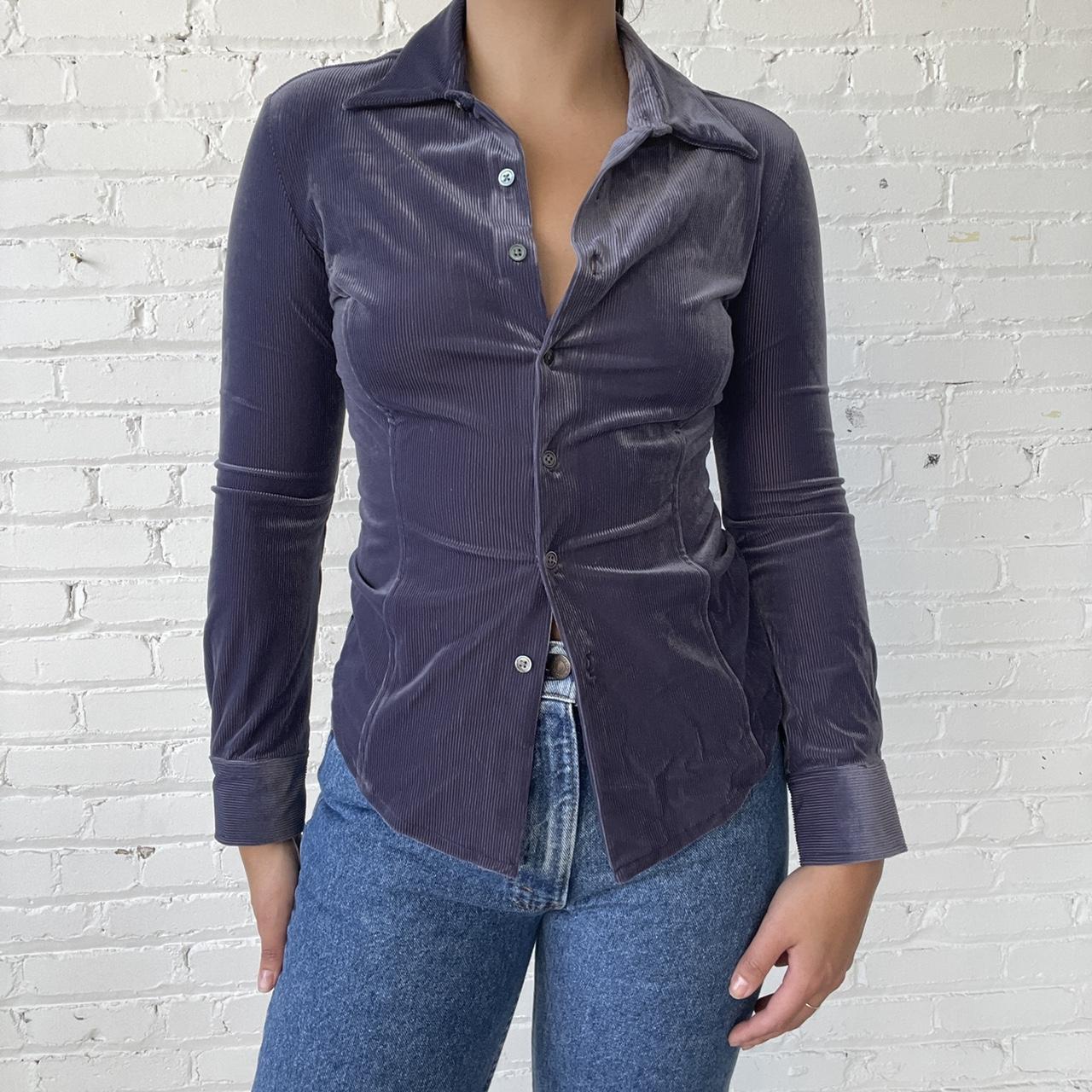 Vintage Y2K Armani Exchange Purple Gray Stretch... Depop