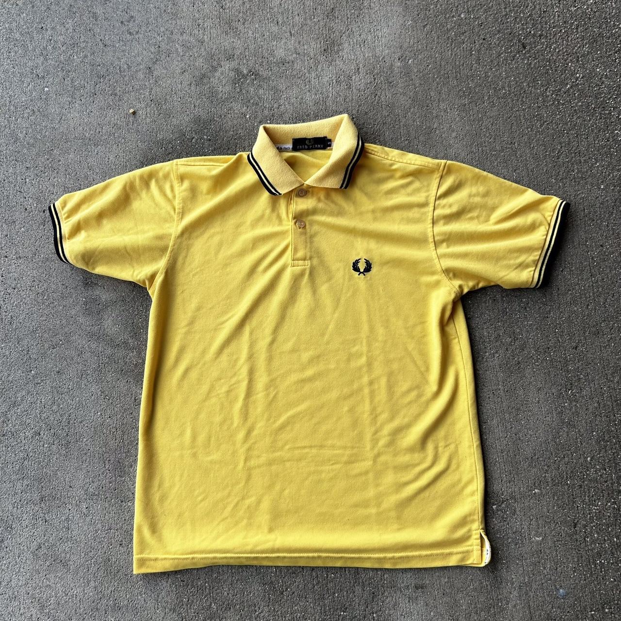 Mens Fred Perry Polo zip top yellow popular size s