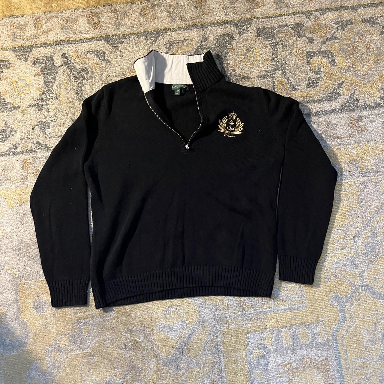 Black and gold polo sweater hotsell