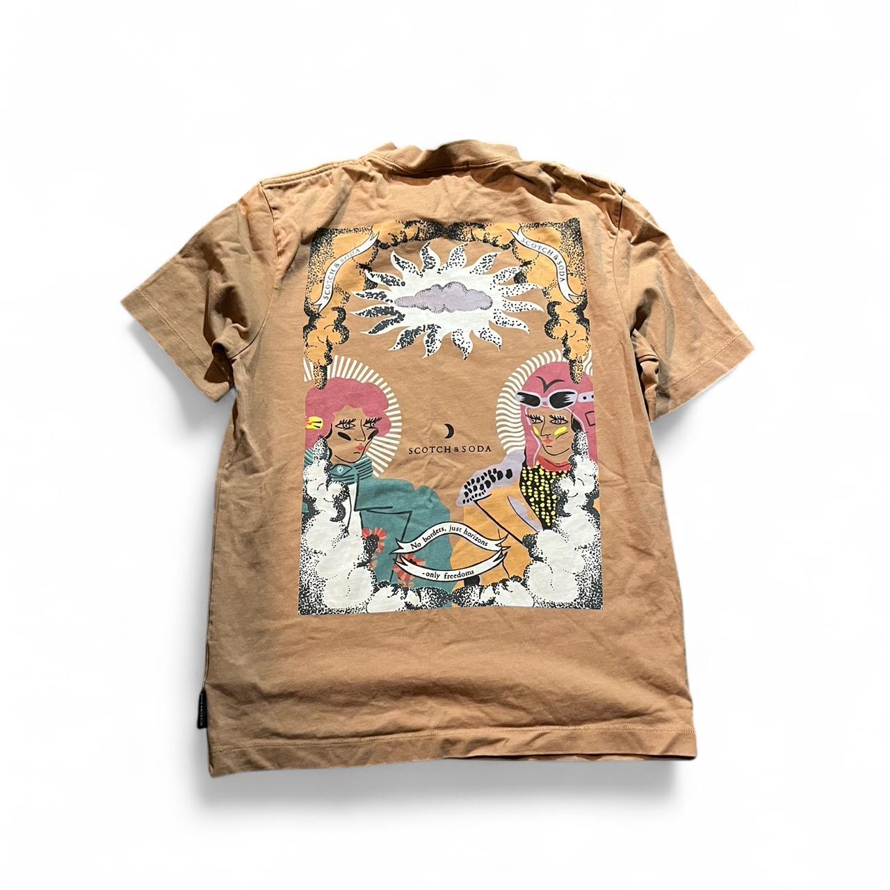 “Scotch & Soda” ガーメントダイアートワークTシャツ Orange Scotch & Soda” ガーメントダイアートワークTシャツ Orange