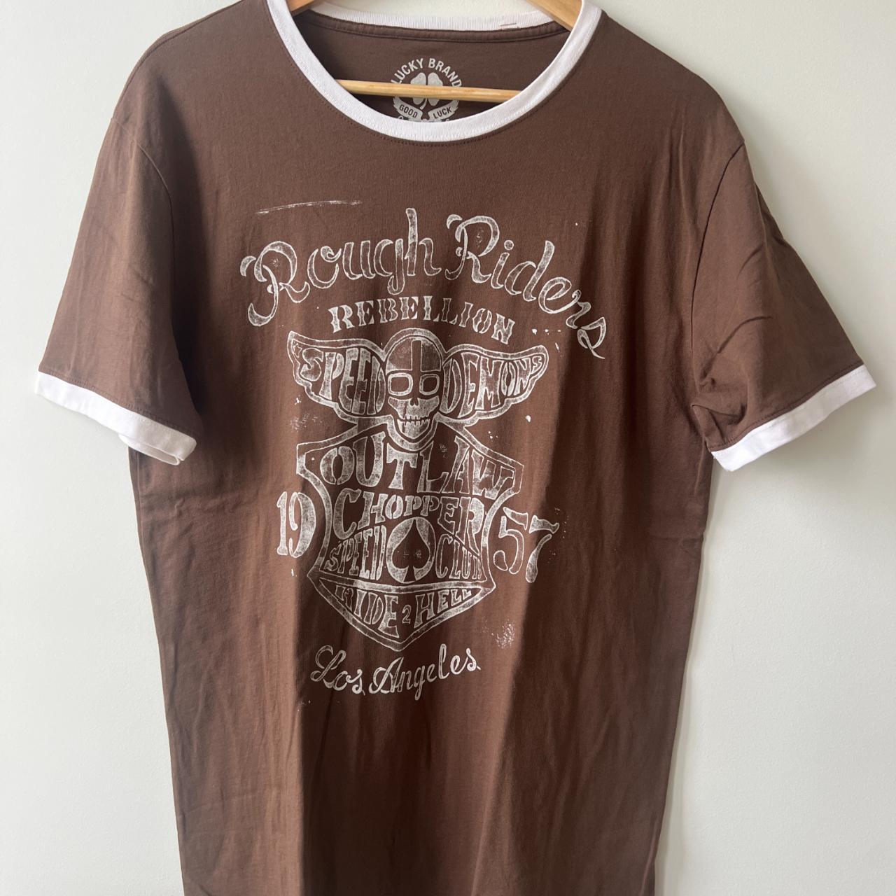 T-shirt Short sleeve Brown size Medium Pre owned,... - Depop