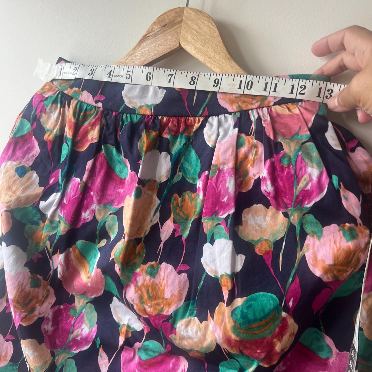 J. Crew Midi Skirt, Floral, With 2 Side Pockets, - Depop