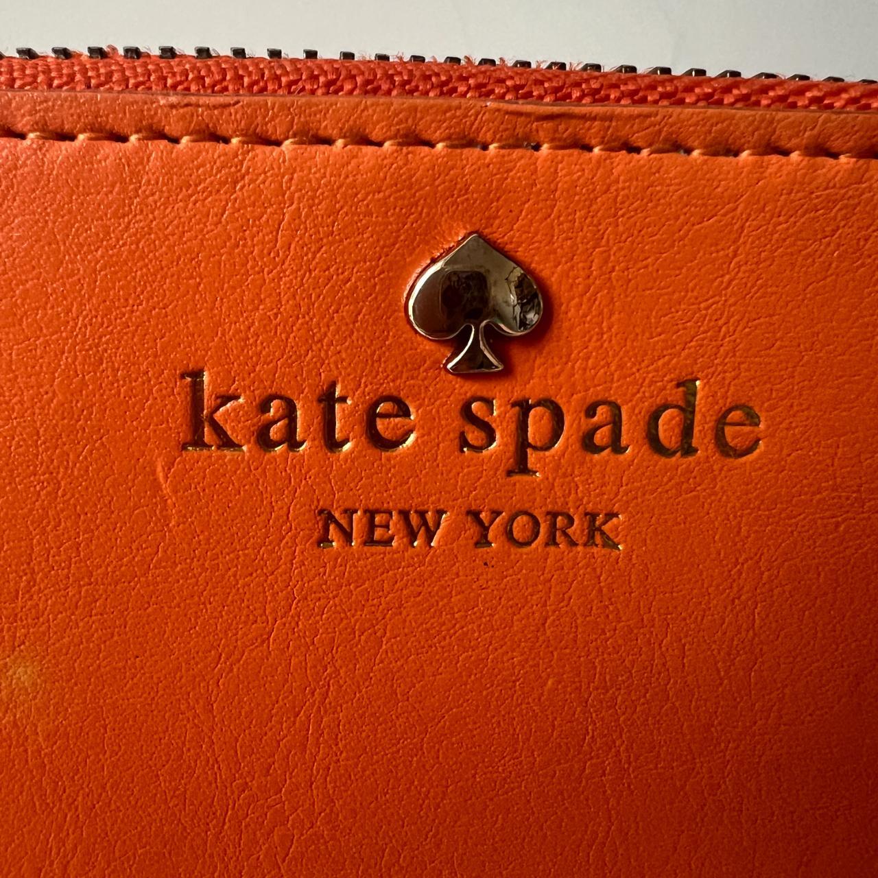 Coral Kate Spade Wallet Orange with 12 card slot and... Depop