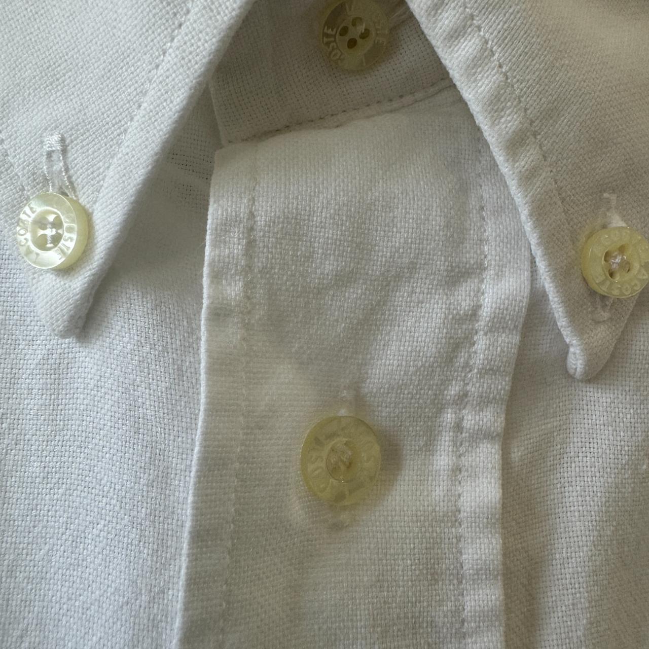 Lacoste Short Sleeve Shirt White Button Down Size... - Depop