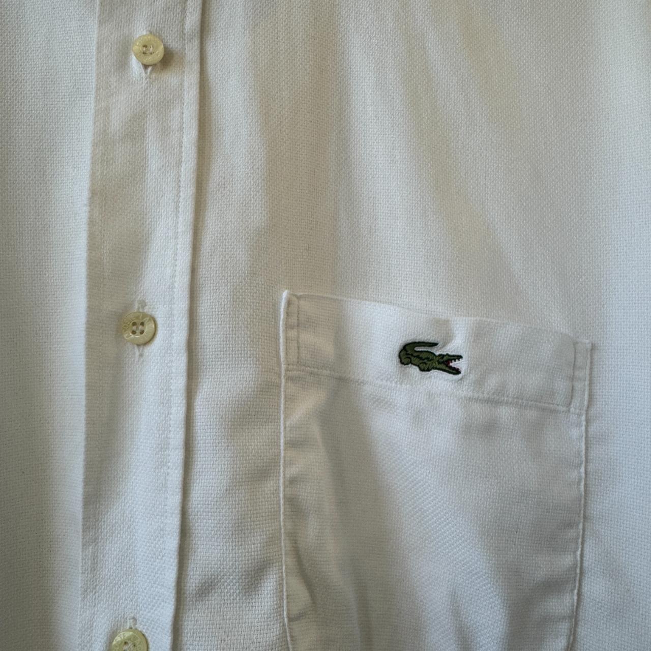 Lacoste Short Sleeve Shirt Button Down White Size... - Depop