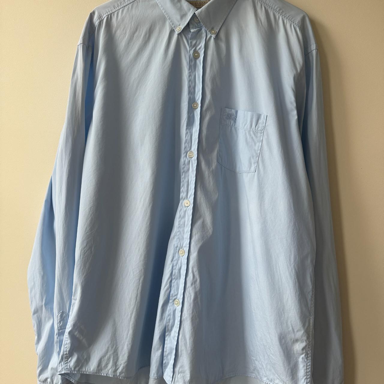 Burberry Long Sleeve Shirt Light Blue Size XP (see... - Depop