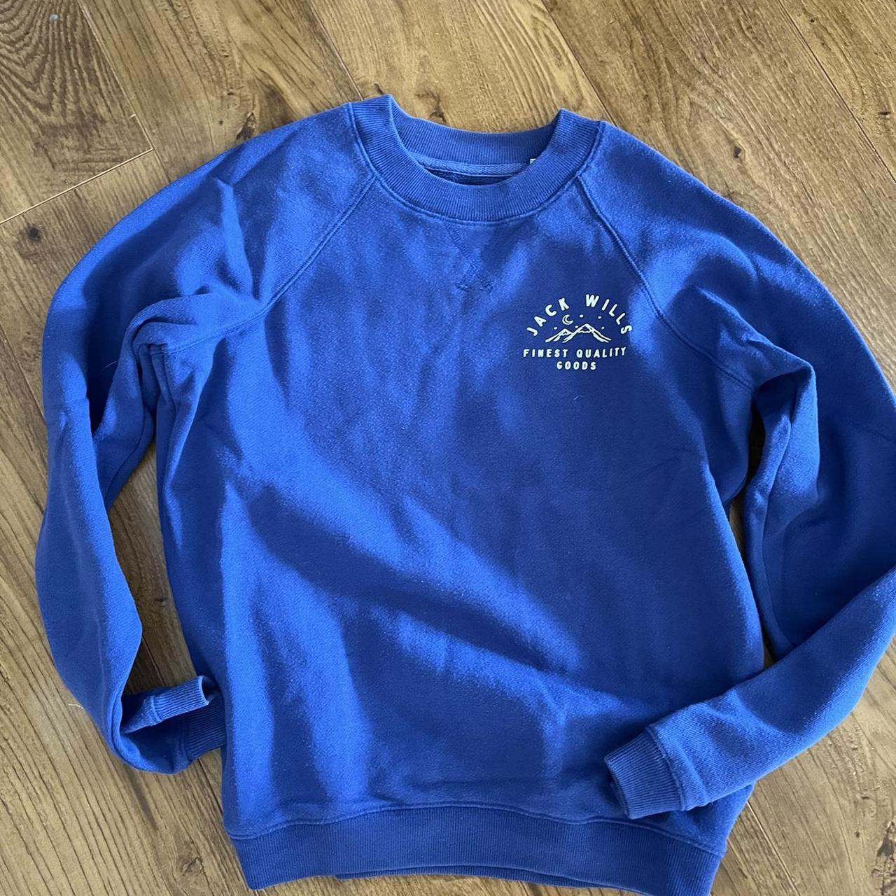 Jack Wills blue sweatshirt with embroidered logo on. Depop