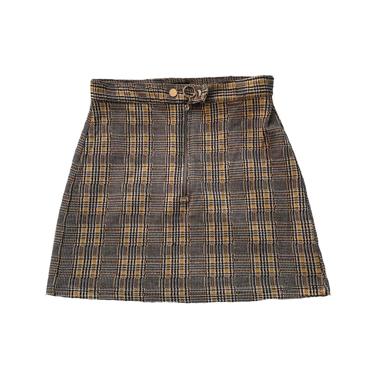 Topshop Women's Yellow and Black Skirt | Depop