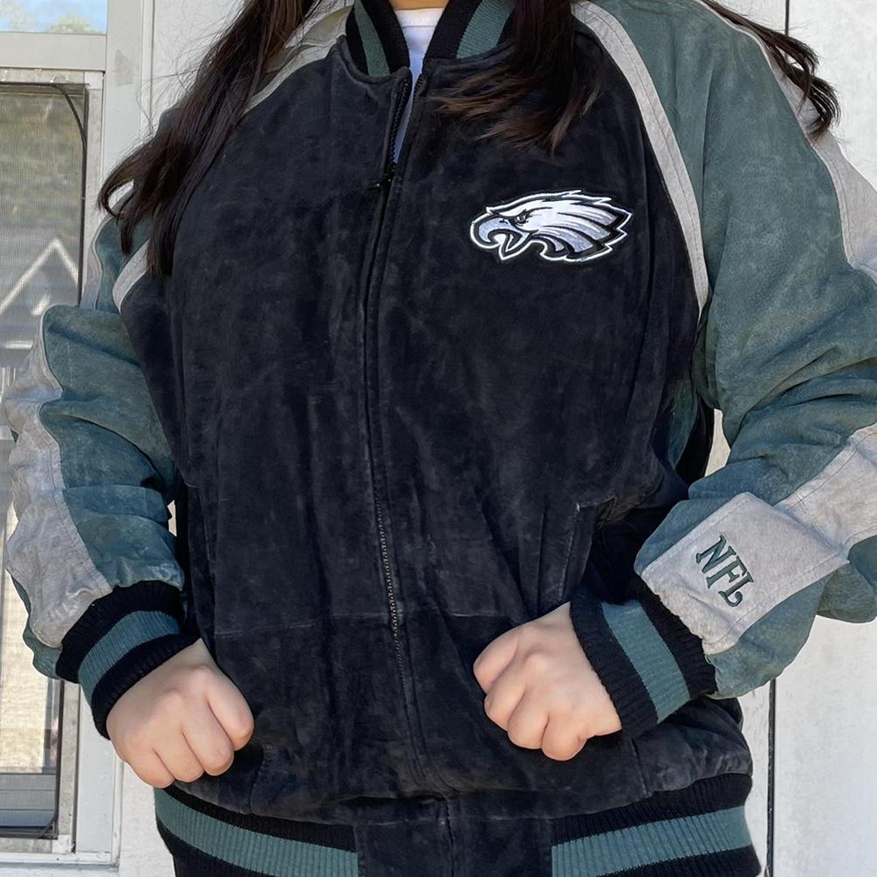 Philadelphia eagles leather jacket NFL large like new 100 dollars