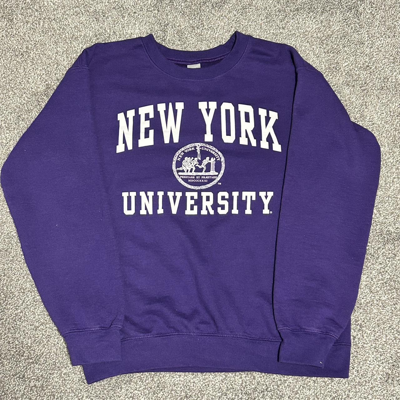 Purple Gildan “New York University’ crew neck - Depop