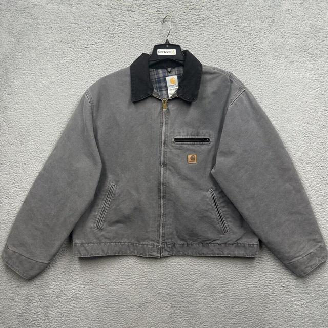 Vintage Carhartt Detroit Flannel Lined Work Coat - Depop