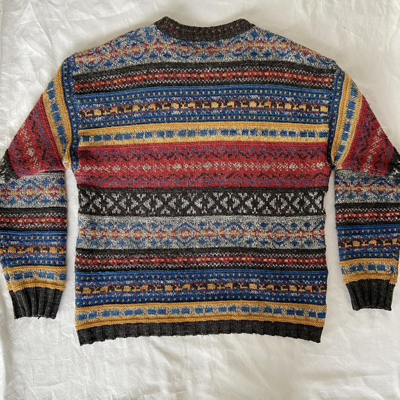 Wool blend vintage chunky knit sweater / jumper ️... - Depop