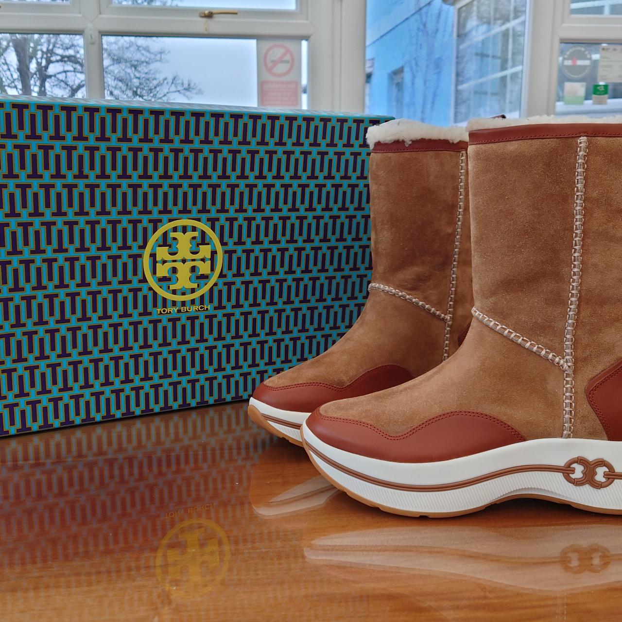 Tory burch gemini discount link platform shearling boot