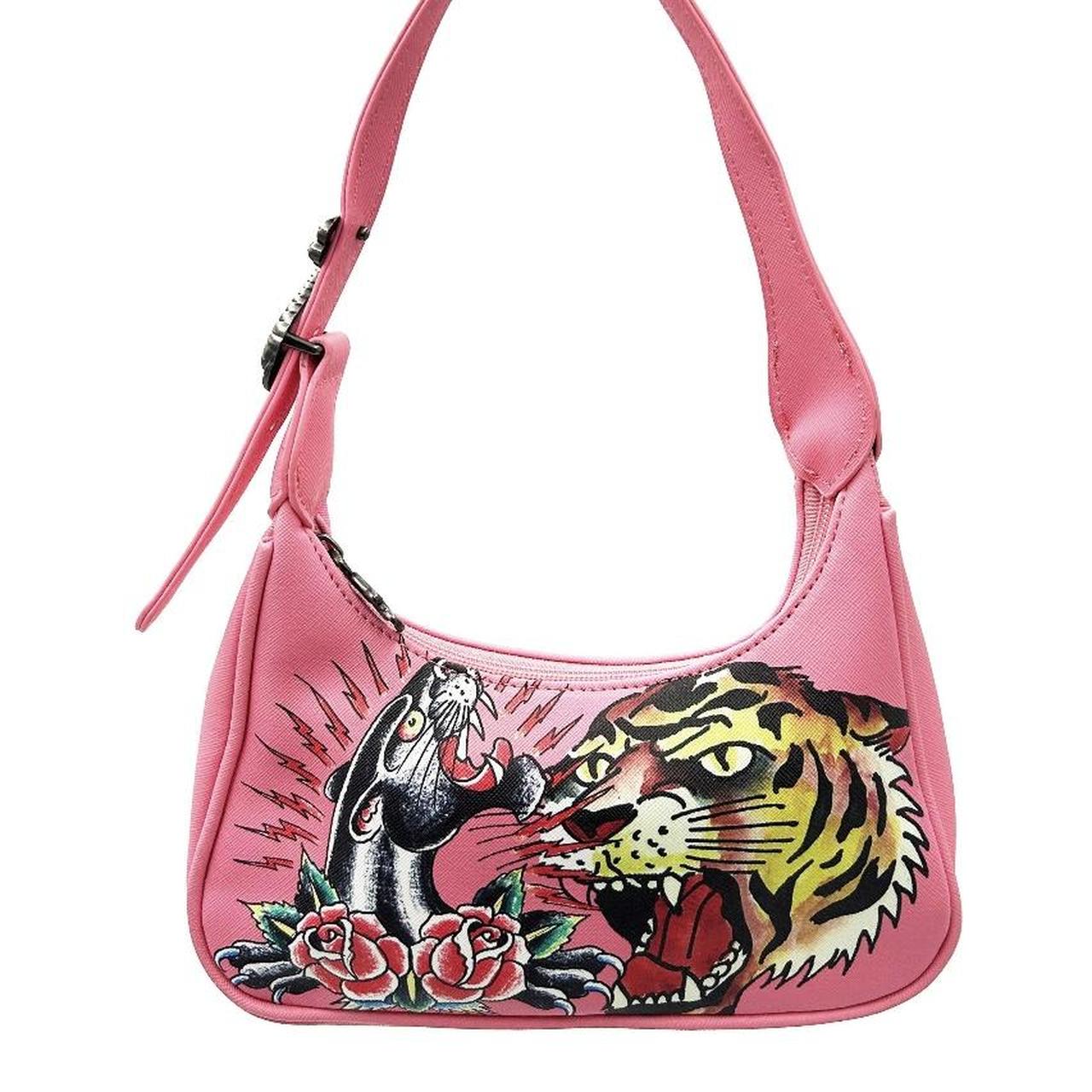 DEADSTOCK Ed Hardy × Siberia Hills pink y2k shoulder | Depop