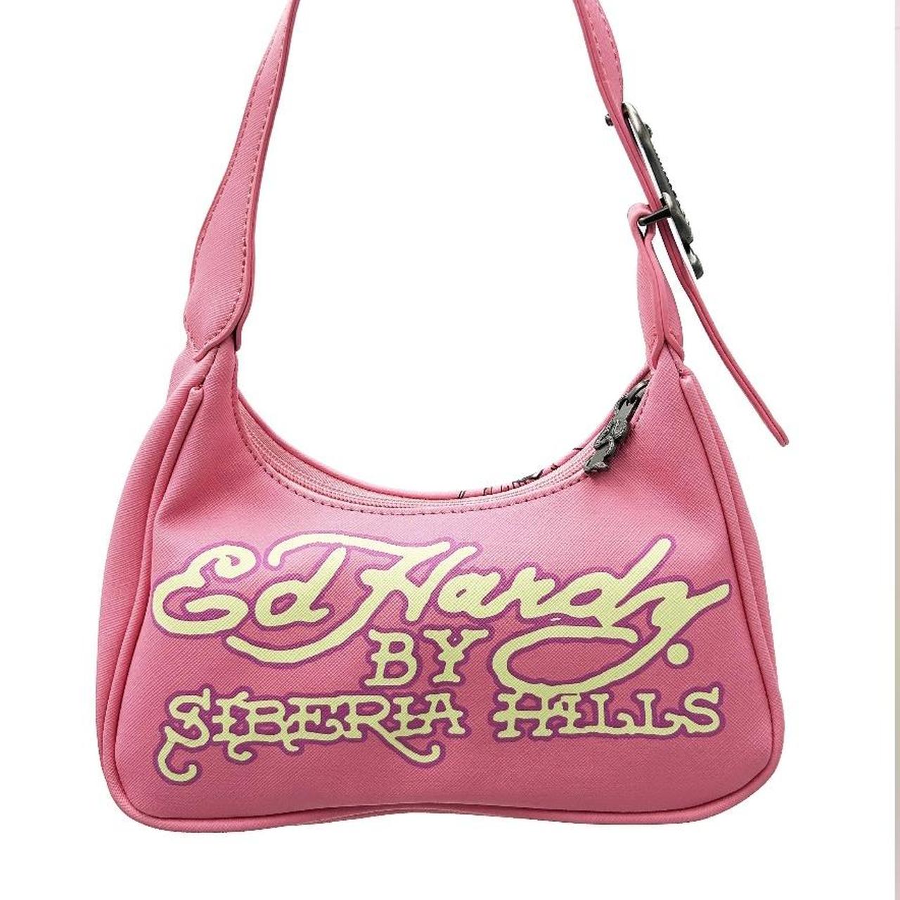 DEADSTOCK Ed Hardy × Siberia Hills pink y2k shoulder | Depop