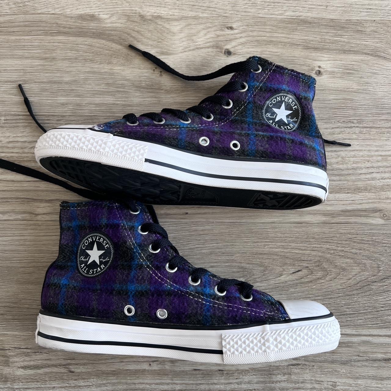 Purple plaid converse best sale