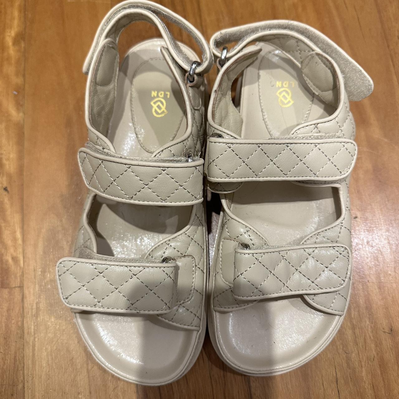 LDN nude grandpa dad sandals size 37 - Depop