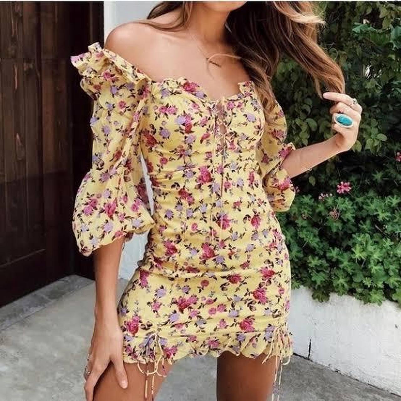 For love and lemons Beaumont yellow floral mini. Depop