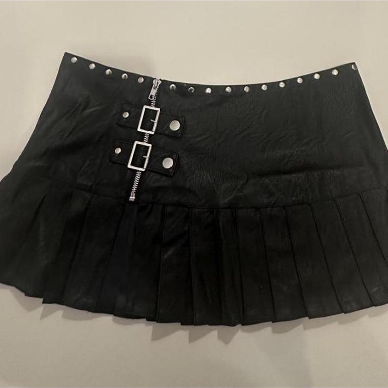 I am gia leather skirt #gia #iamgia #skirt #pleated... - Depop