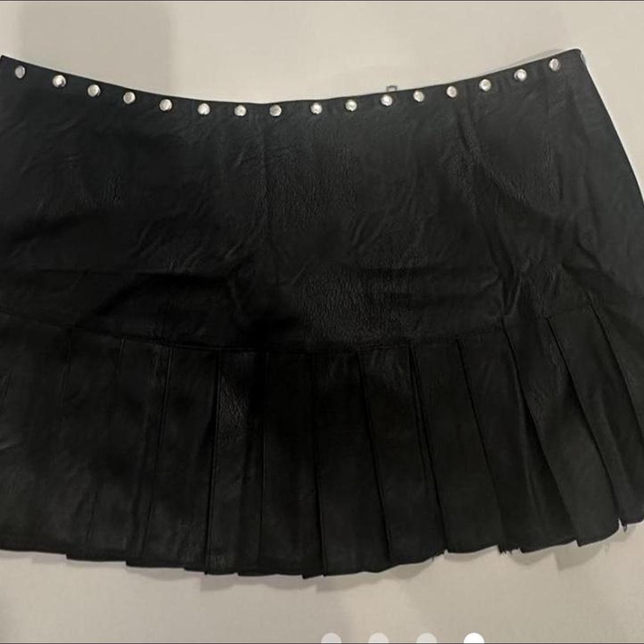 I am gia leather skirt #gia #iamgia #skirt #pleated... - Depop