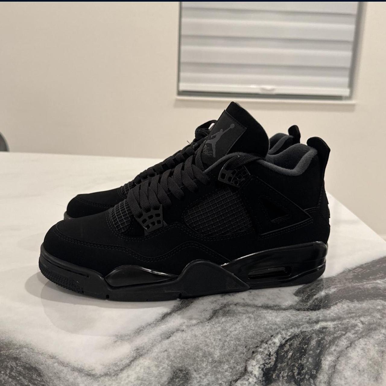 Black Cat Jordan 4 Brand New Size-9.5 HMU W... - Depop