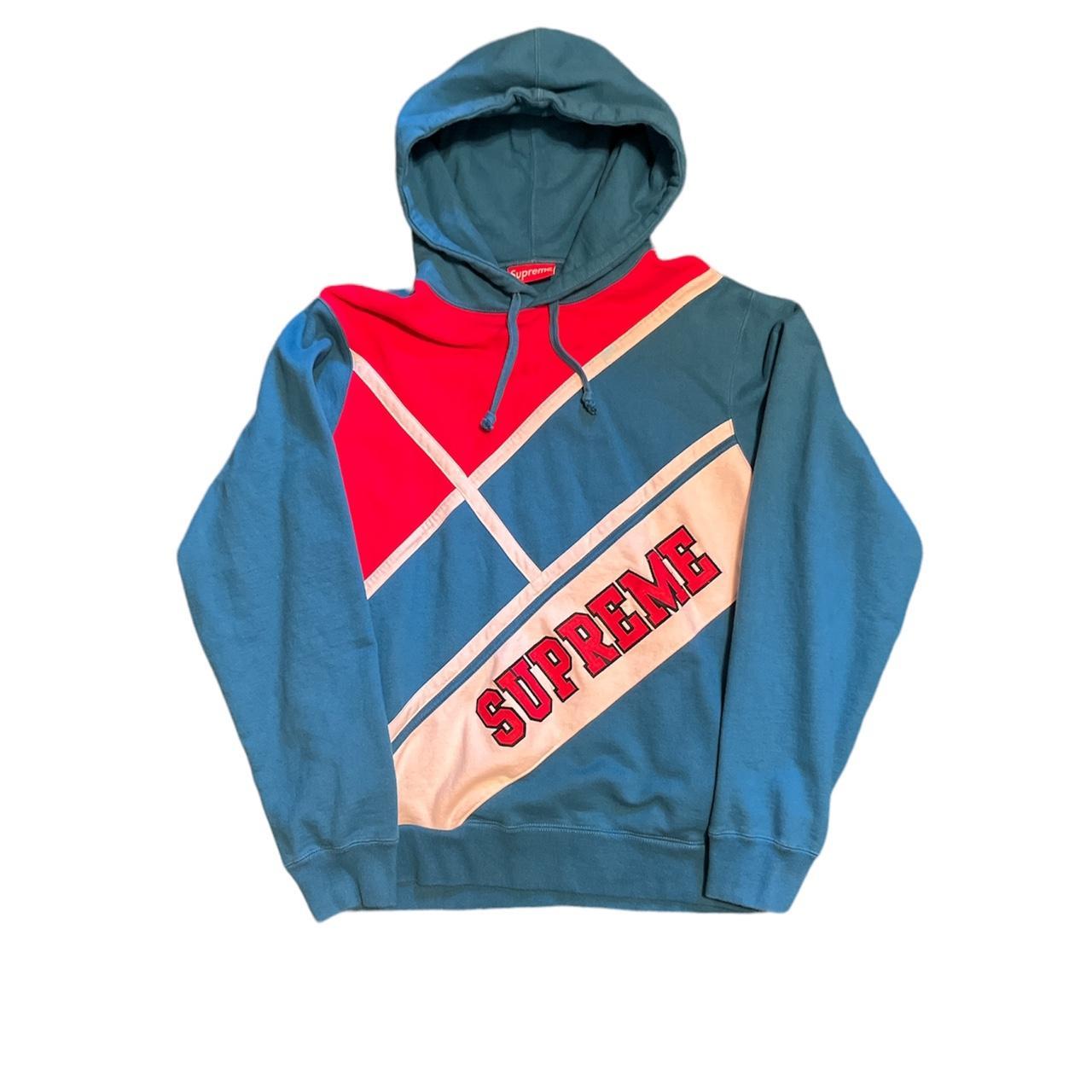 Supreme blue sales red hoodie