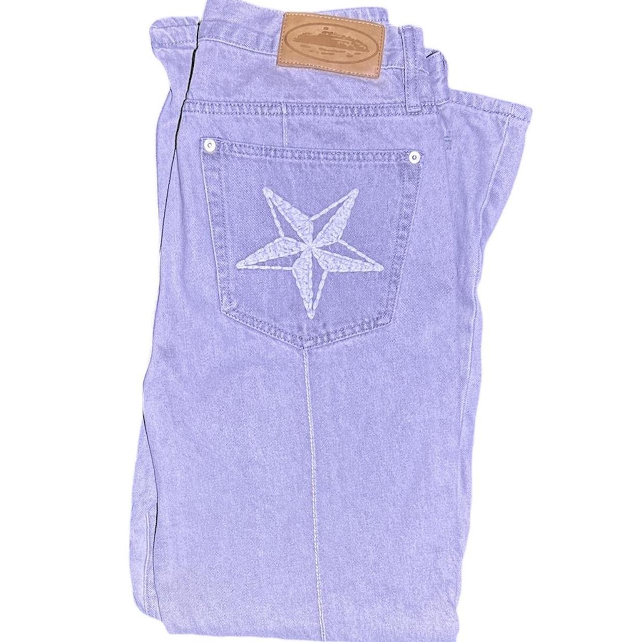 CRTZ Corteiz C star light gray white denim jeans | Depop