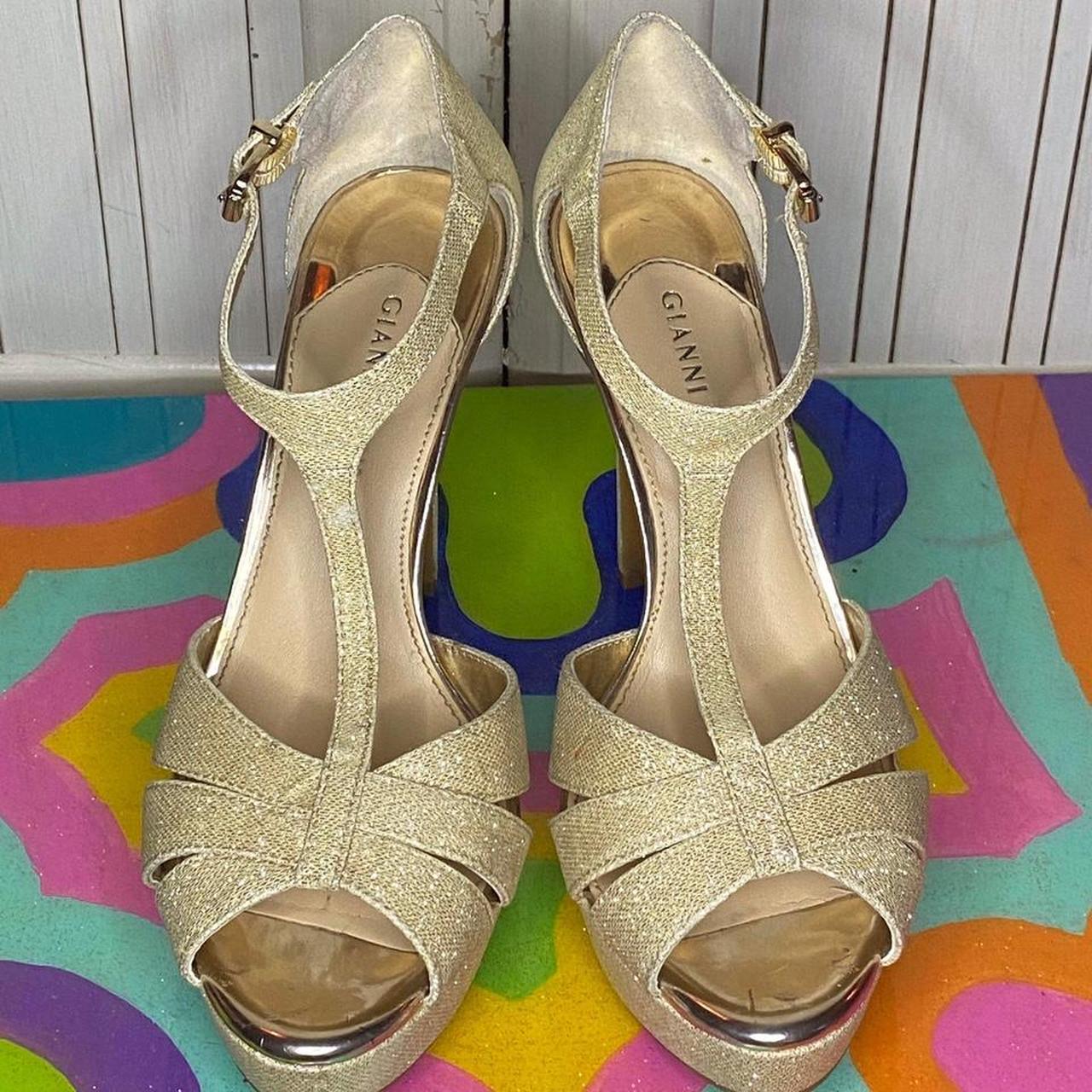 Gianni Bini Gold Peep Toe