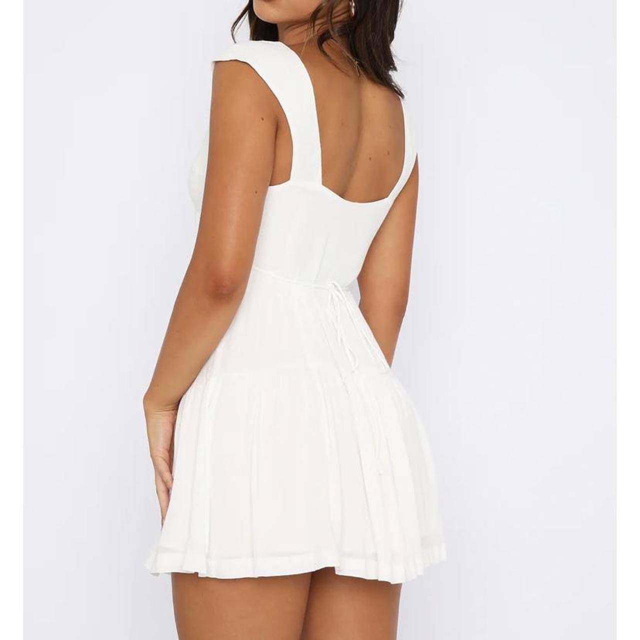 White tie front mini dress, perfect for summer.... - Depop
