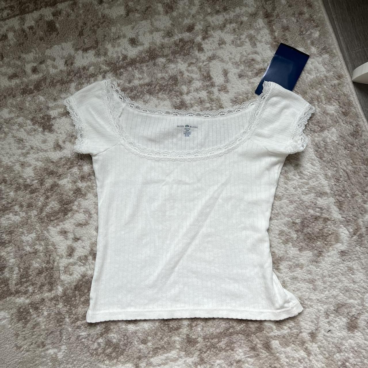 Brandy Melville white lace Eden top brand new... Depop
