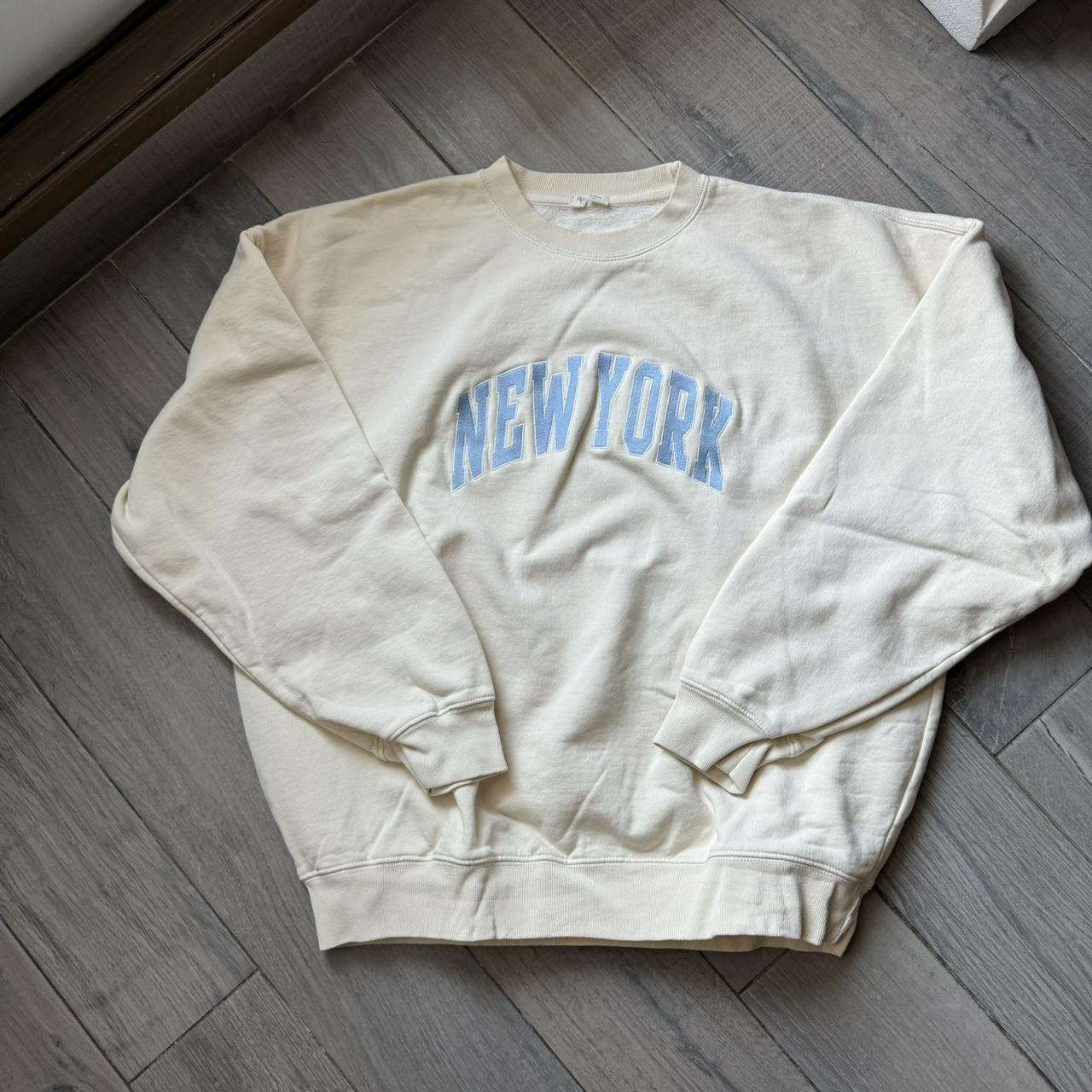 Brandy Melville cream Erica New York sweatshirt -... - Depop