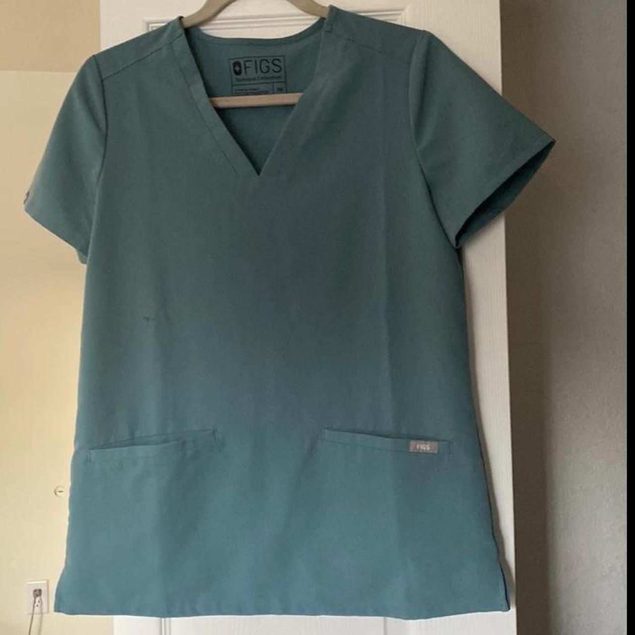 FIGS Marine Blue Scrub Top 2 pockets Slight mark... Depop