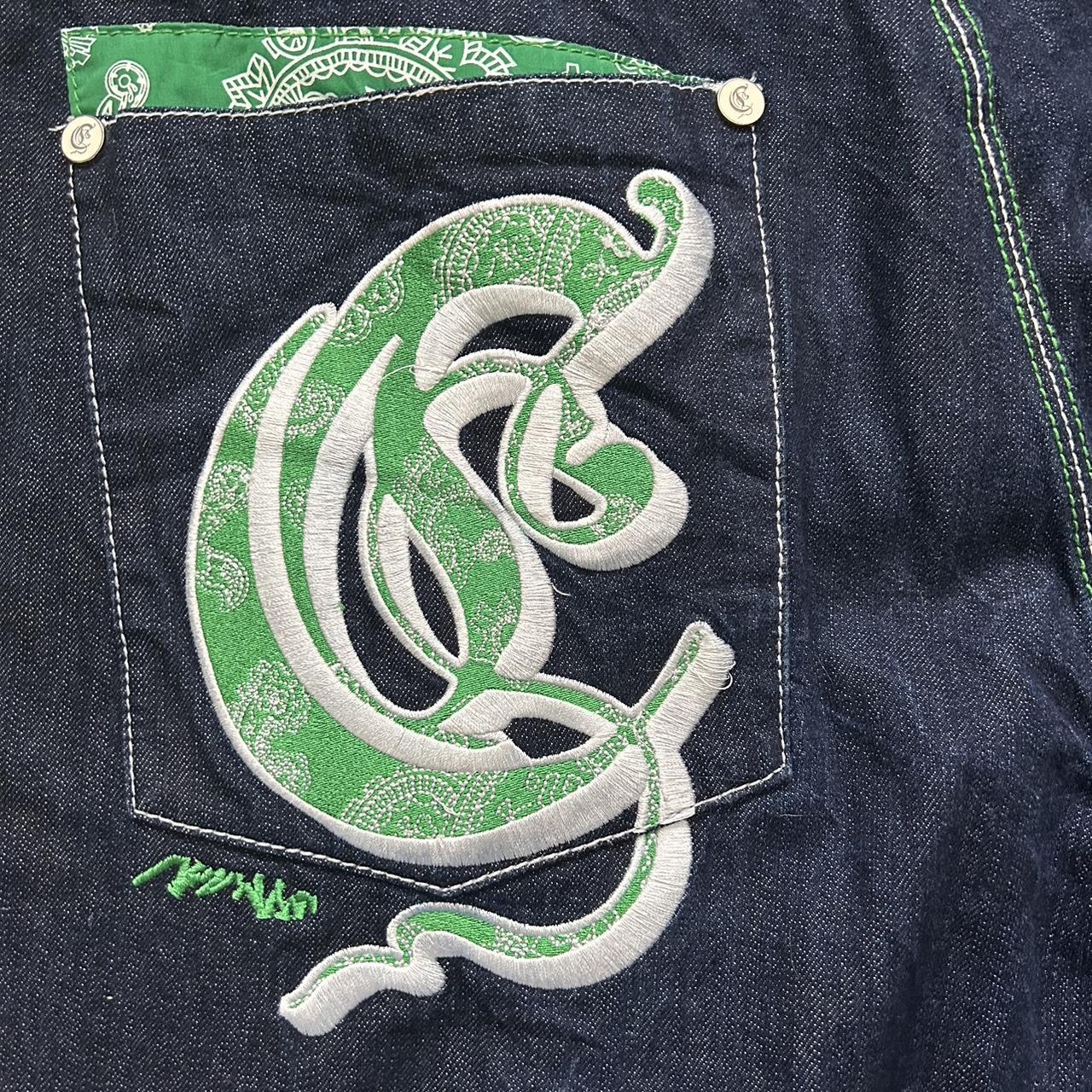 Vintage Coogi Jorts, navy and green, baggy | Depop