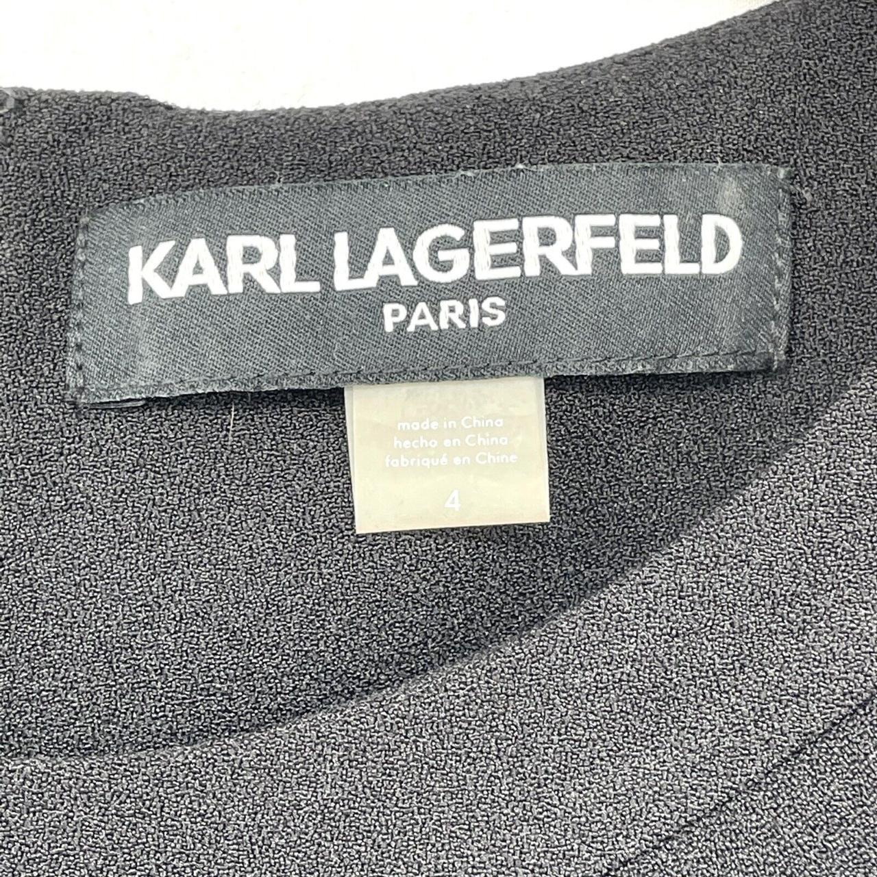 KARL LAGERFELD PARIS Women's Black Solid Ruffle... - Depop