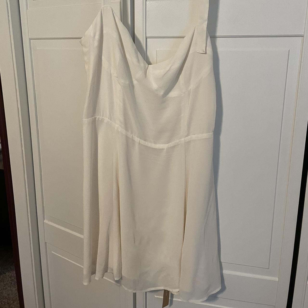 reformation white mini dress, never worn new with tags - Depop