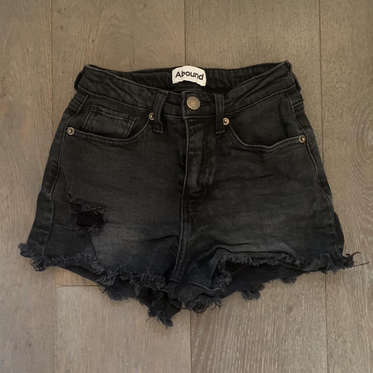 Abound black denim shorts Size 24” - Depop