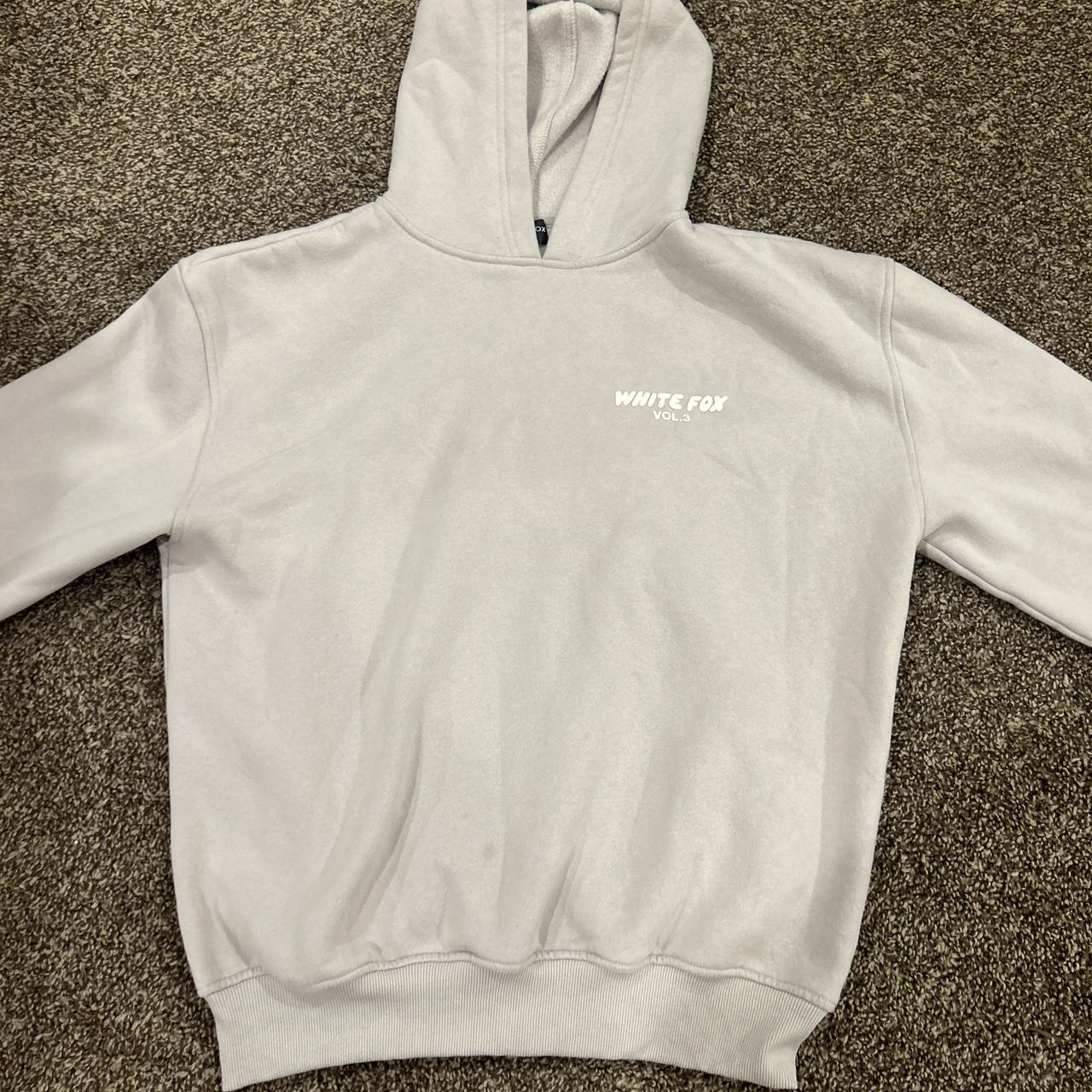 xs/s white fox hoodie (color-grey) - Depop