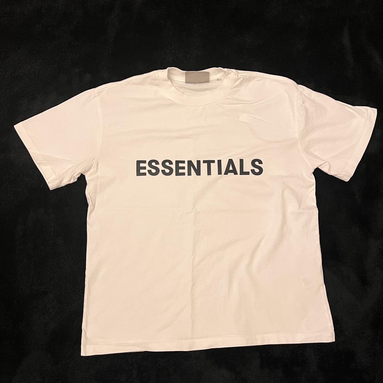 White ESSENTIALS Fear Of God Tee MINT CONDITION worn... - Depop