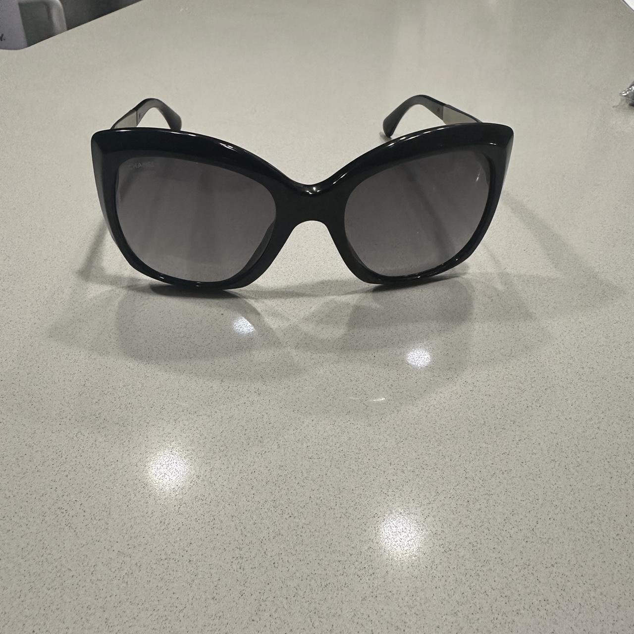 Black Chanel Sunglasses. Gently Used - Depop