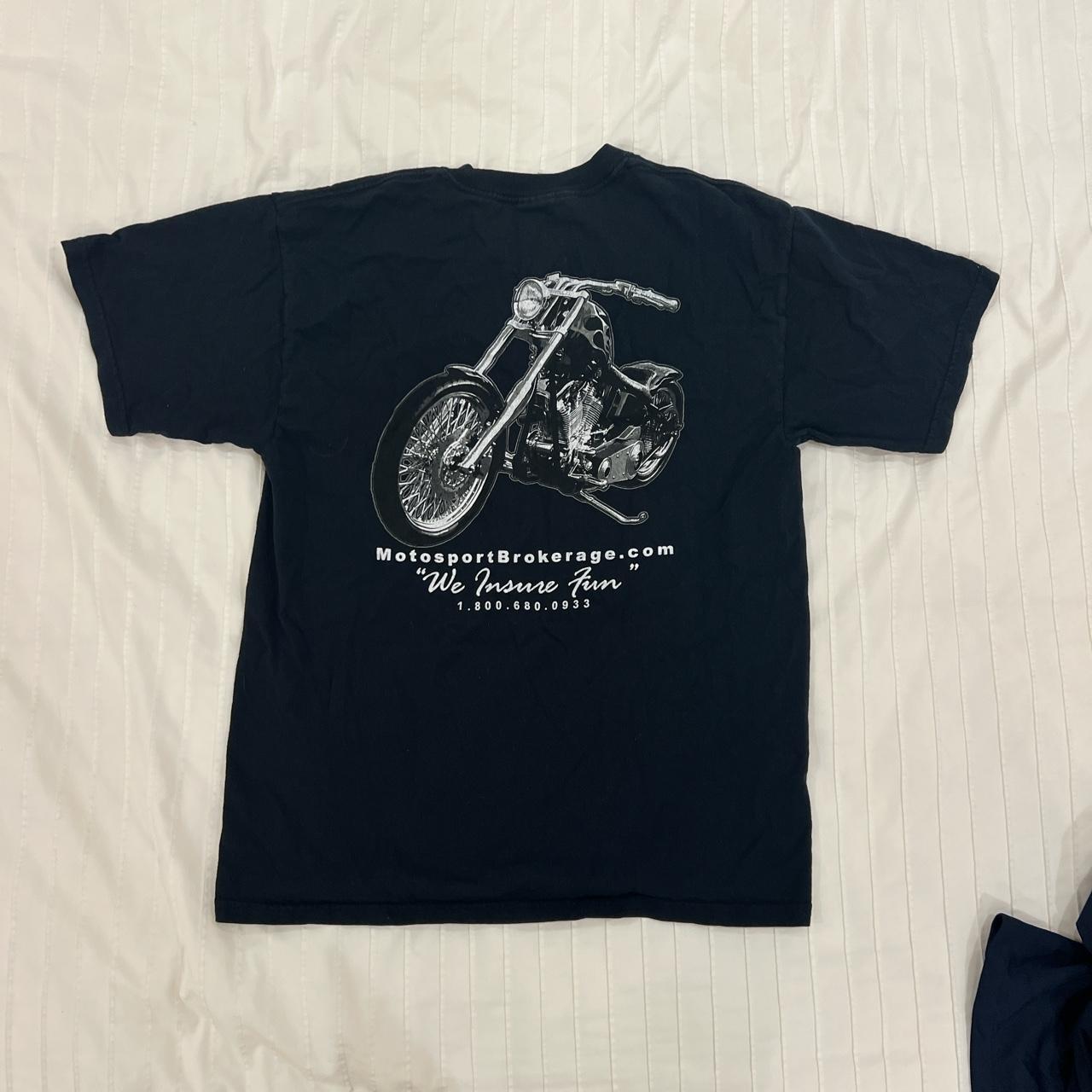 Vintage gildan motorcycle shirt - Depop