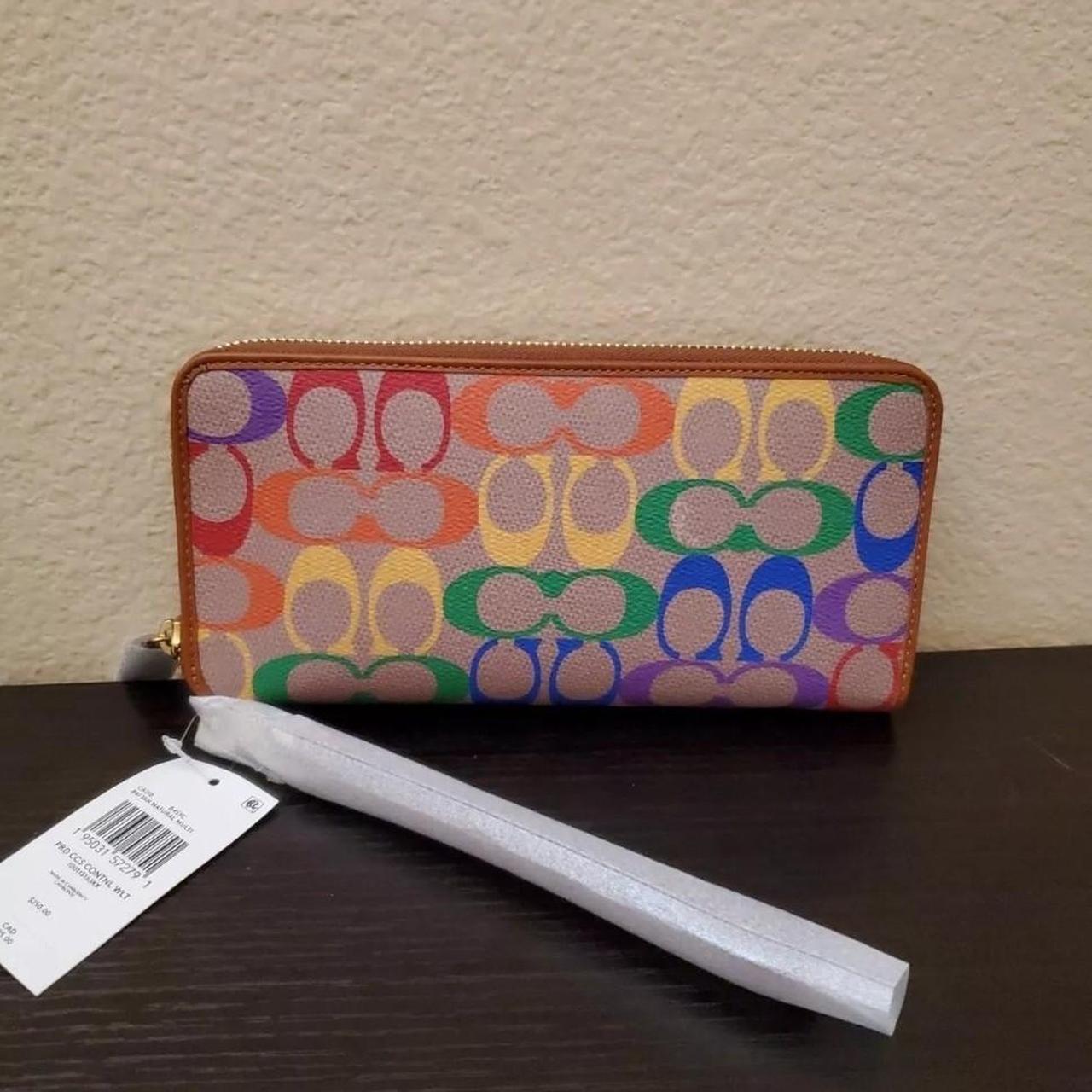 Coach large wallet cheapest multicolor