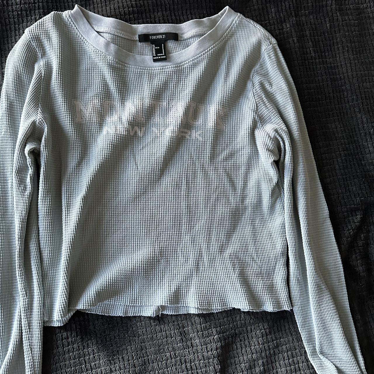 Forever 21 baby tee in a blueish green... Depop