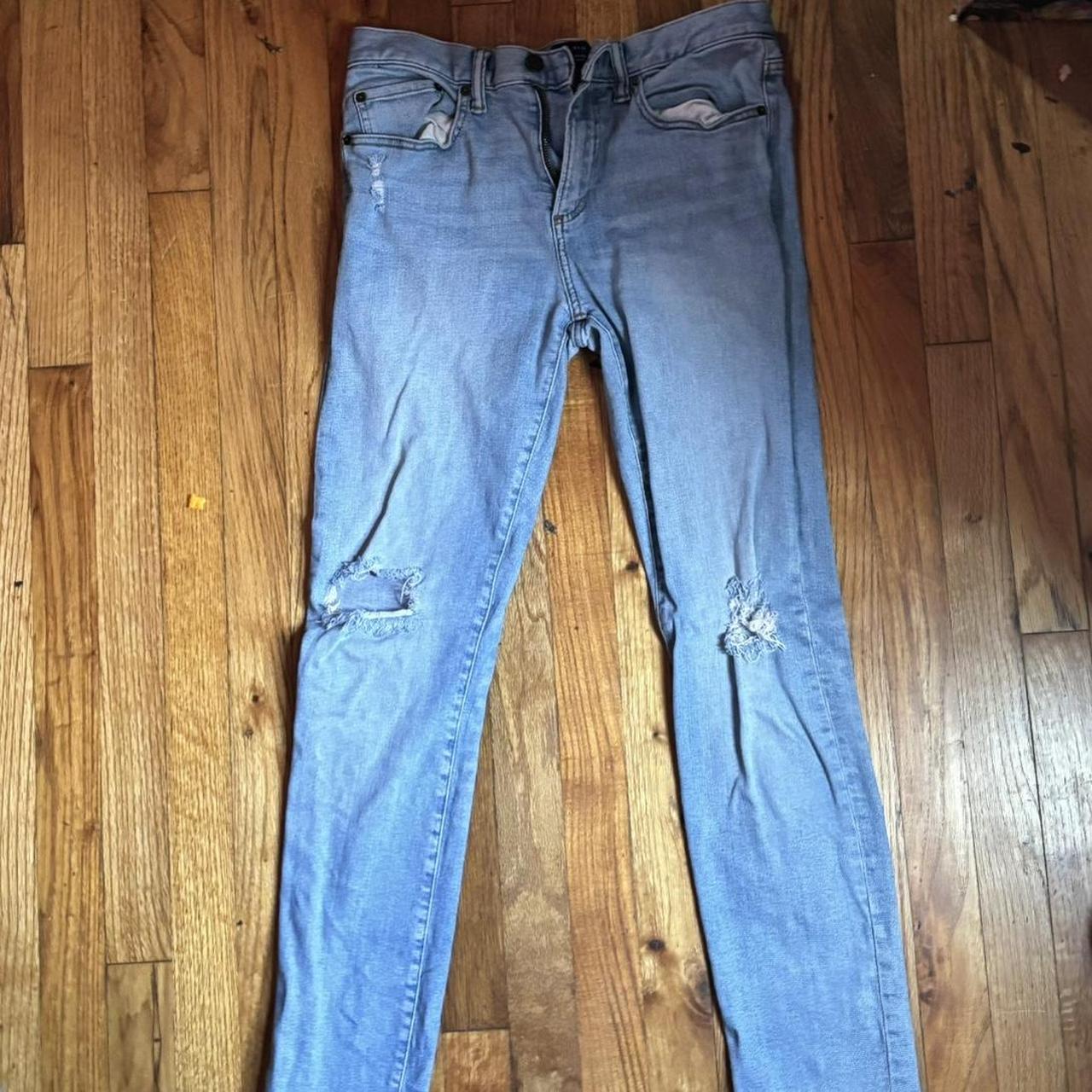 gap denim light blue skinny jeans 31x32 Slightly... - Depop