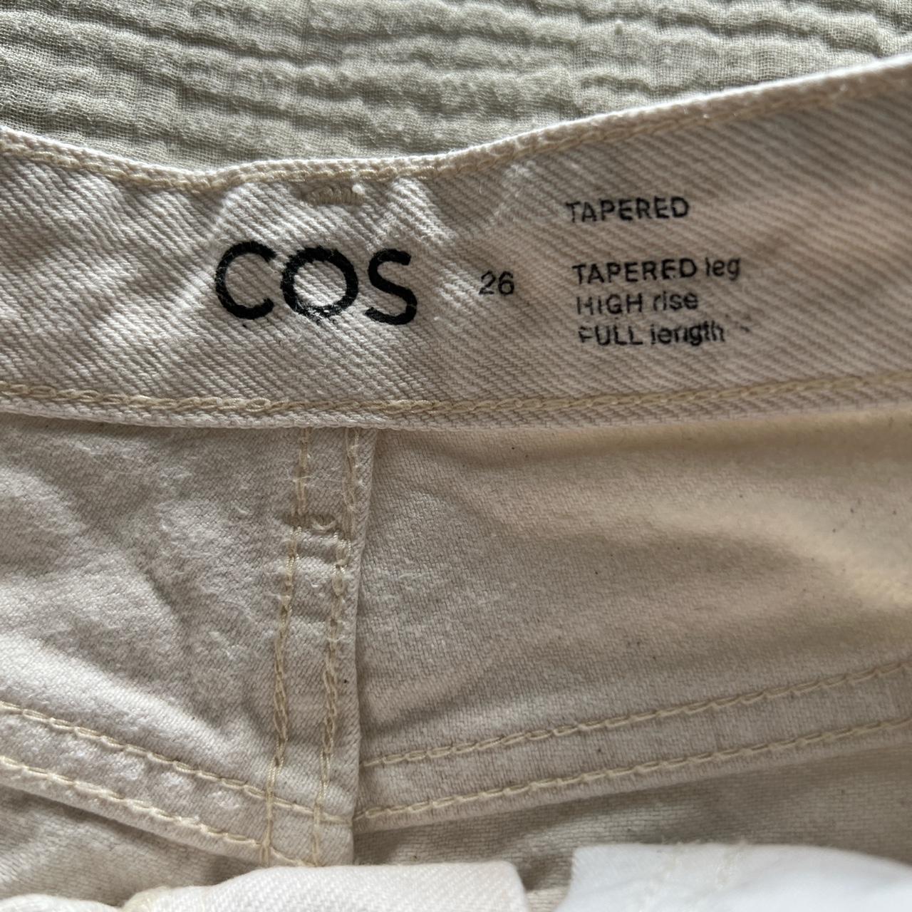 COS tapered leg high rise full length jeans waist... Depop