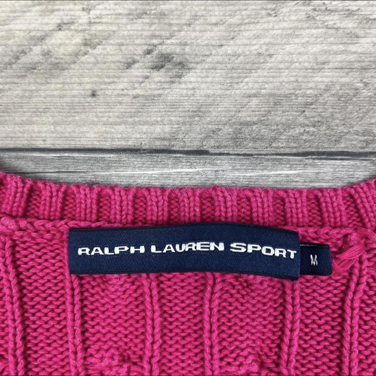 RARE Pink Ralph Lauren Cable Knitted Sweater... - Depop