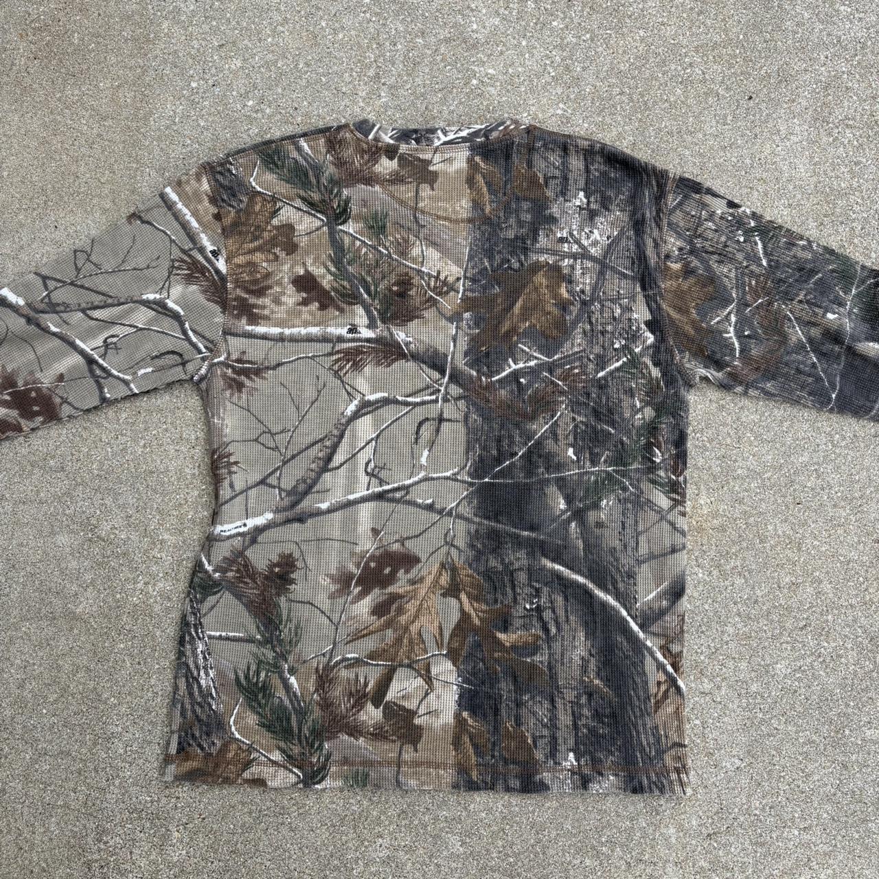 Vintage Y2k Faded Redhead Camo Thermal Long Sleeve - Depop