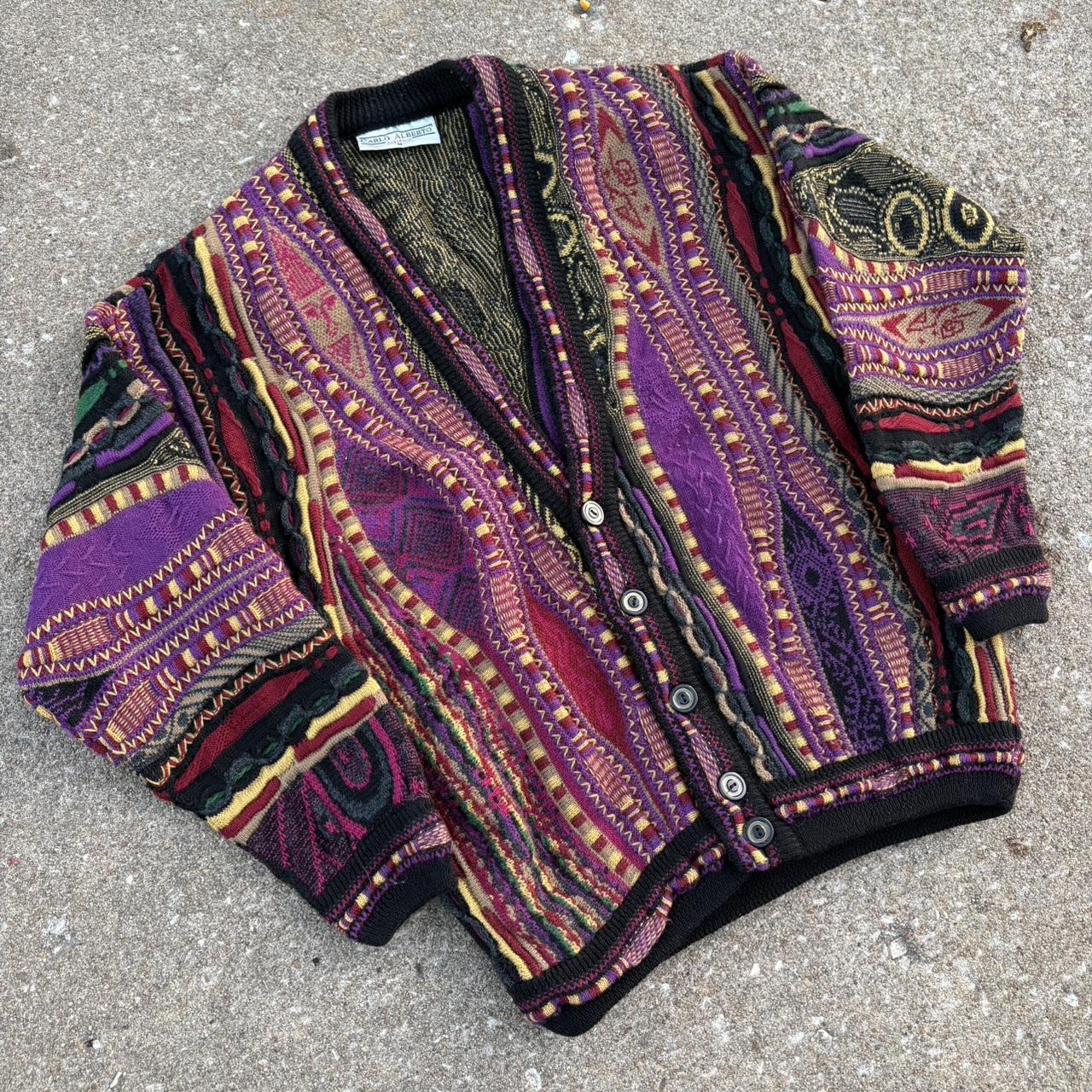 Vintage Men's Cardigan - Multi/Purple - M – VINTA… - image 3