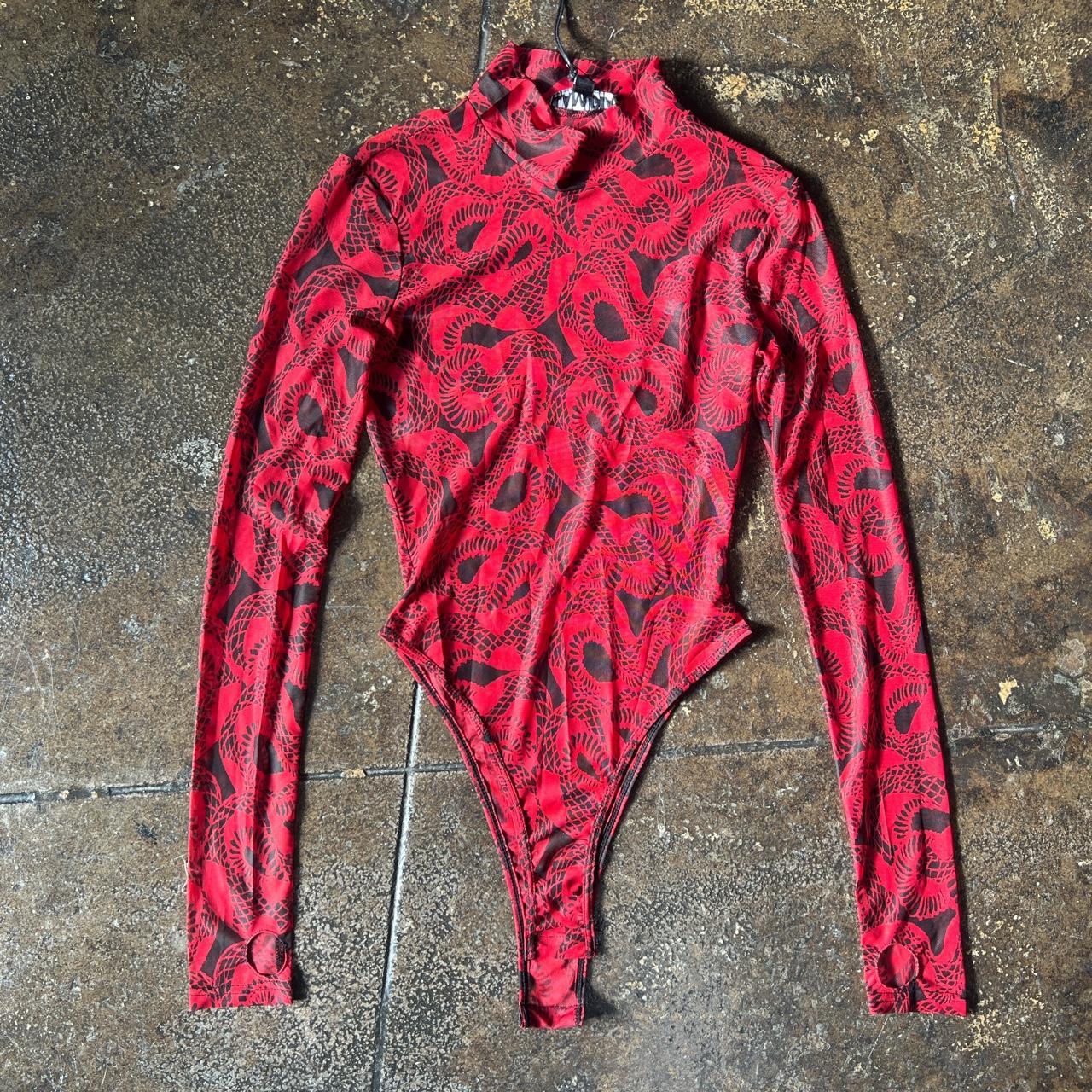 Red store snakeskin bodysuit